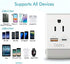 Ceptics South Africa Travel Plug Adapter 2 Pack, QC 3.0 & PD, Dual USB & USB-C, Type M AP-10L, Fast Charging