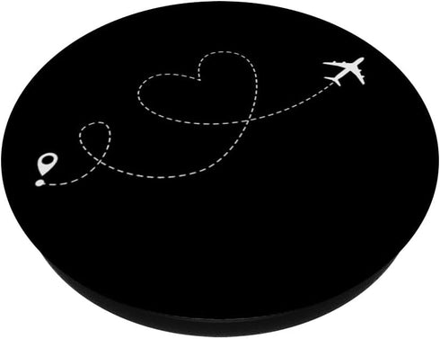 Love Travel Airplane Heart Flying Destination Traveling PopSockets Grip and Stand for Phones and Tablets PopSockets Standard PopGrip