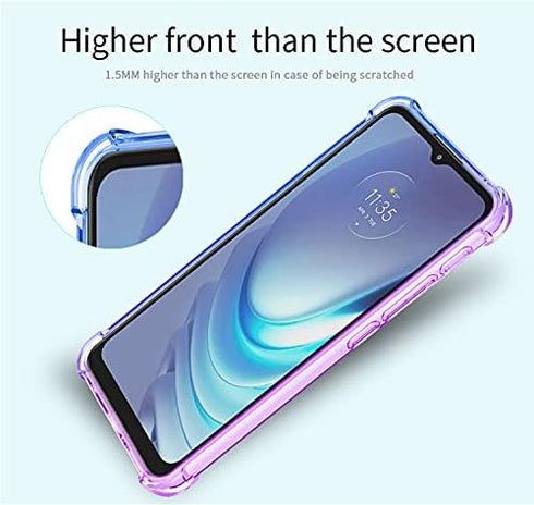 Motorola Moto G Stylus 5G (2021) Cellular Phone Case, Pink/Teal Shockproof TPU Soft Silicone Cover