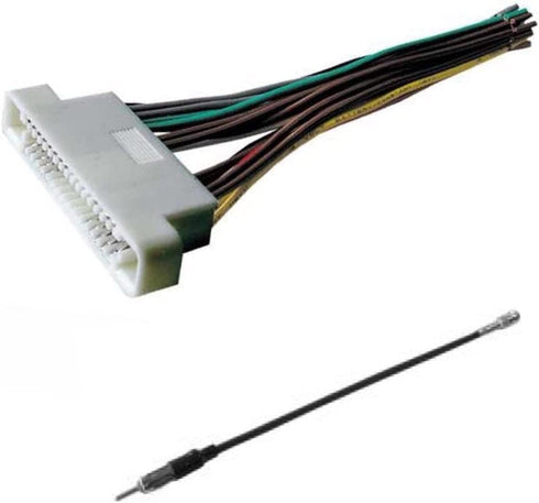 ASC Audio Car Stereo Radio Wire Harness and Antenna Adapter to Aftermarket Radio for