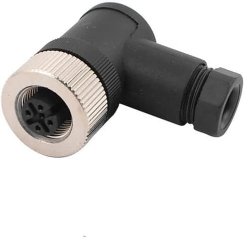 Power Connectors M12 5 Pin Angled Female Socket A Coded Waterproof Screw Assembly Plug for 22AWG 0.34mm² Cable