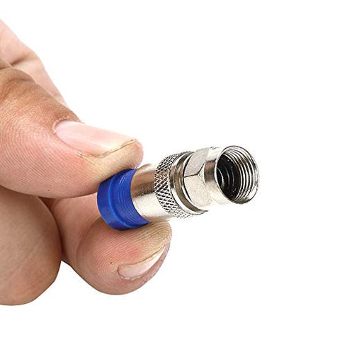 RG6 Compression F Type Straight Antenna Cable Connector Coax Adapter, Pack of 30