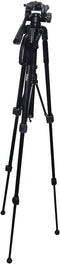 Vivitar 57-Inch Tripod, Three Way Fluid Pan Head, Quick Release Mount, Supports up