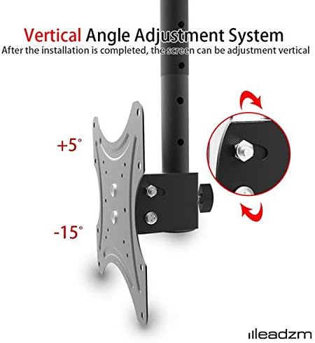 Generic Mount,360 (-15/+5), 32-55 Inch 75x75 200x200mm, Commercial Ceiling TV Swivel & Tilt Height Adjustable
