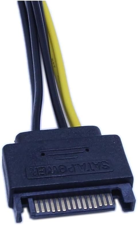 zdyCGTime 15-Pin SATA Male to 8 Pin (6+2 Pin) PCI-Express Female Video Card Power Adapter Cable (20CM/8inch)