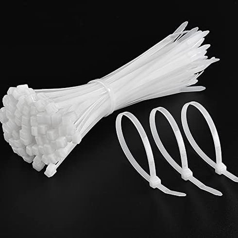 100 Natural Clear Cable Zip Ties - HEAVY DUTY, Premium Grade, UV Weather Resistant, 14 Inch Length, 75 lbs TENSILE
