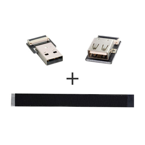 Xiwai 0.2M USB 2.0 Type-A Male to Female Extension Data Flat Slim FPC Cable for FPV, Disk, Scanner & Printer