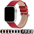 Fullmosa Leather Bands Compatible with Apple Watch Band 38mm-49mm, Women Men, Red/Silver