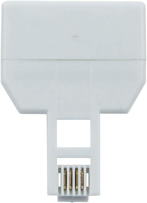 Monoprice RJ11 6P4C Modular T-Adapter - Male to 2x Female, Straight, White
