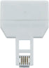Monoprice RJ11 6P4C Modular T-Adapter - Male to 2x Female, Straight, White