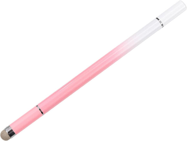 MECCANIXITY Ballpoint Pen with Stylus Tip, 3 in 1 Ink Pen & Fine Point Disc & Fiber Tips - Pink