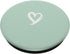 White Minimalist Heart Green PopSockets Standard PopGrip