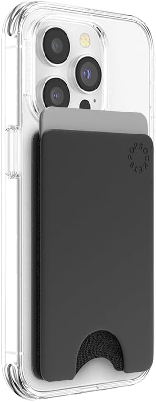 PopSockets Phone Wallet - Black, Phone Card Holder, No Grip Wallet