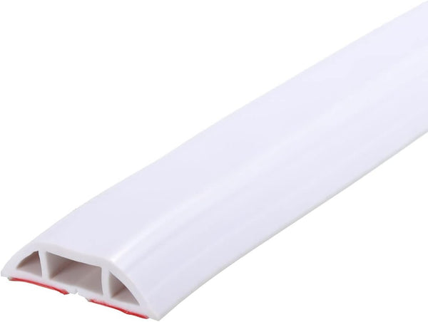 PATIKIL Floor Cord Cover Cable Protector 10ft White, Self Adhesive Cable Management for Home Office 0.55" W x 0.28" H