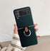 Lunivop Phone Case for Samsung Galaxy Z Flip3 5G, Luxury Ultra Slim Hard Plastic PU Leather Shockproof Green