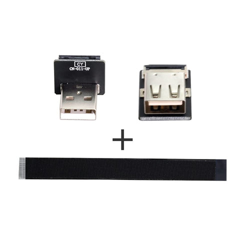 chenyang USB 2.0 Flat Cable, Male to Female 90 Degree UP Angled Data Transfer Charging Adapter 1.0M