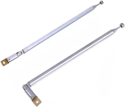 Lhazemu AM FM Radio Universal Antenna,62cm 24.4" Length 4-Sections Stainless Steel Radio Antenna