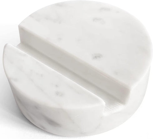 Luxurious Marble Cell Phone Stand Holder for Desk, Countertop, Table, Nightstand - Heavy Solid Real Stone Mobile Phone