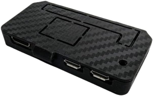 Compact Raspberry Pi Zero Protective Case, Black Carbon Fiber Look