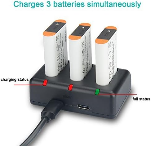 NP-BX1 Newmowa Replacement Battery (3-Pack) and 3-Channel USB Charger Set for Sony NP-BX1, DSC-RX100 Series
