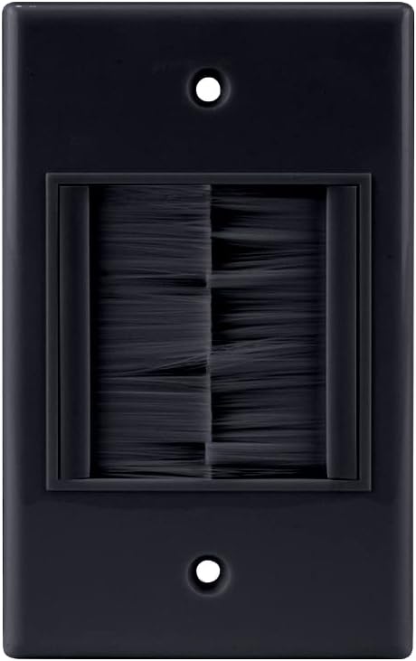 Construct Pro WideMouth Single-Gang D cor Brush Plate (Black Plate w/Black Brush)