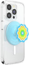 Kaleidoscope Blue PopSockets Round Phone Grip, Compatible with MagSafe, Adapter Ring Included
