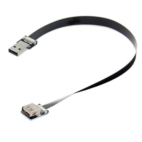 Xiwai 2.0M USB 2.0 Type-A Male to Female Extension Cable, Flat Slim FPC for FPV, Disk, Scanner & Printer