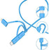 Apple MFI Certified 3-in-1 Cable (6FT) - Lightning, Type C, Micro USB for iPhone, iPad, Samsung Galaxy, Android & more.