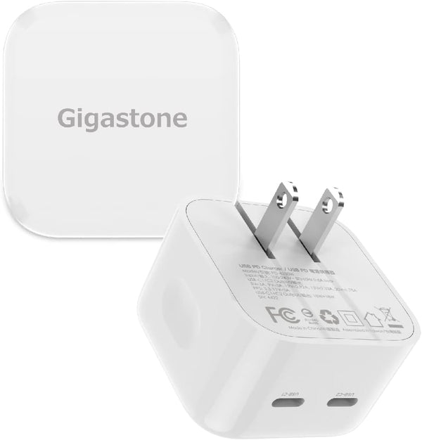 Gigastone 25W USB C Wall Charger 2-Pack, Fast Charging for iPhone 15/14/13/12/11 Series, Durable Compact USB-C Power