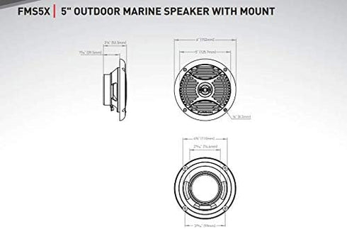 Furrion 5" 30 Watts Outdoor Marine Speaker with Mount - Black - FMS5B