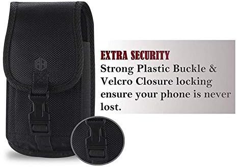 AH Military Grade Nylon Cell Phone Belt Holder for Men, Android Pouch Carrying Clip for iPhone 6 6S 7 8 X XR XS 11 12