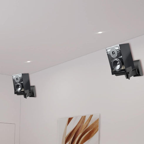 Suptek Speaker Wall Mounts, Dual Speaker Stands for Surround Sound, Universal Bracket Up to 55lbs (2 Pack)