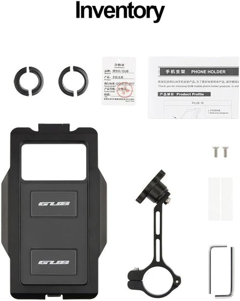 GUB Plus 16 Waterproof Phone Holder, Full Sealed Touch Screen Bike Mount Case for Cellphone GPS (Black)