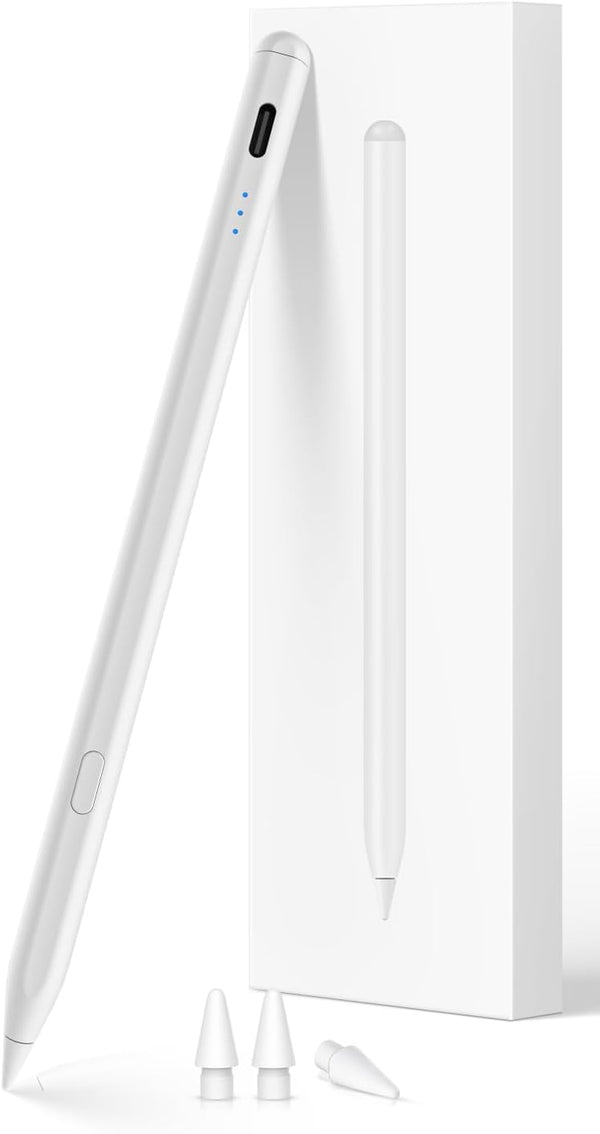 Stylus Pen for iPad (2018-2023) - USB-C Fast Charging, Palm Rejection, Compatible with Multiple iPad Models
