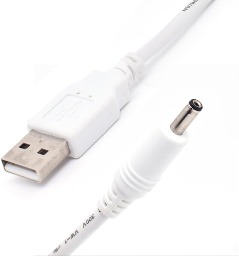 2PCS USB to 5V DC Power Cable, 4FT/1.2M USB to 3.5 x 1.35mm Plug for Charging Fans and Speakers