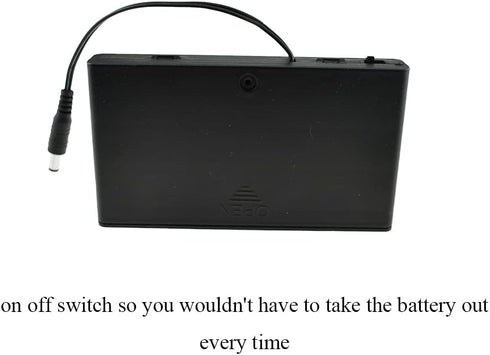 HAHIYO 12V 8x1.5V 2 AA Battery Holder with DC Plug Portable Supply Quick Swap Securely Lids On/Off Switch Plastic