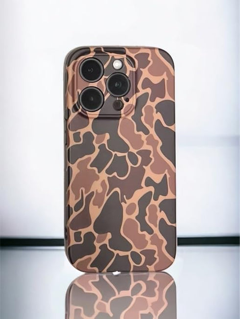 Camo Phone Case for iPhone 15 Pro, Duck Camo, Rugged Outdoors Design, Classic Vintage Style