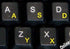 Swiss French German Keyboard Stickers, Yellow Letters on Transparent Background for Any Laptop PC Notebook
