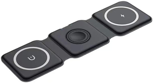 3 in 1 Wireless Charger for iPhone, Foldable Magnetic Mag-Safe Travel Charging Pad for iPhone 15 14 13 12 Pro Max