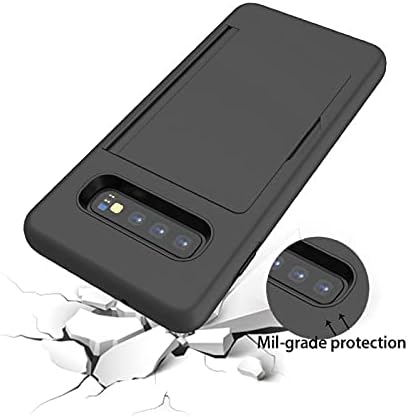 Asuwish Samsung Galaxy S10 Phone Case with Tempered Glass Screen Protector, Credit Card Holder Stand, Slim Hybrid Cell