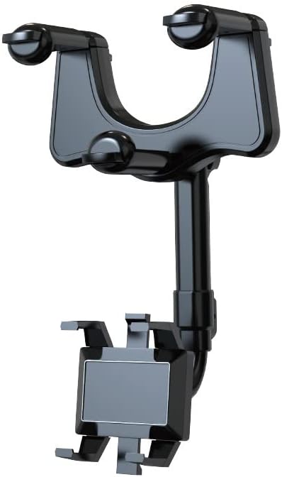 360° Rotatable Smart Phone Holder, Adjustable Telescopic Mount Bracket for Car Rearview Mirror