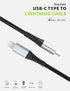 Short USB C to Lightning Cable 6 Inch, 3 Pack 0.5 Foot Fast Charging Braided Cord for iPhone 14 13 12 11 Pro Max