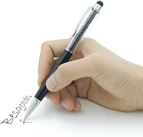 Besgoods Stylus Pens 6Pcs Crystal 2 in 1 Slim Capacitive & Ballpoint Pen for Touch Screens, Sky Blue Pink Purple Royal