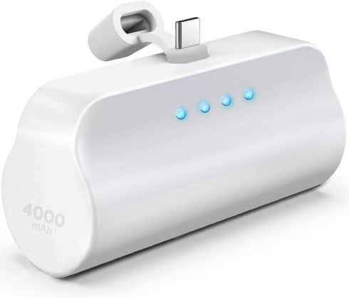 GALVANOX USB-C Battery Pack for iPhone 15 and 15 Pro Max, Fast Charging Type-C, 4000mAh Small Power Bank with Cable