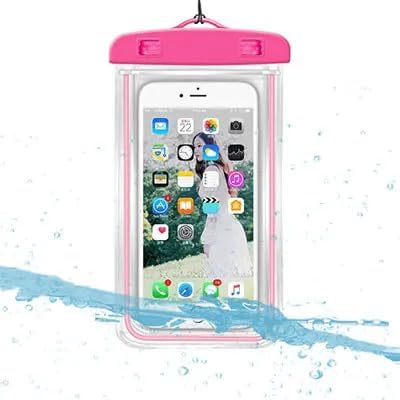 Luminescent Waterproof Phone Case, 7.1" Ultra-Durable Deep Dive Protection, Fits All Smartphones, Fuchsia