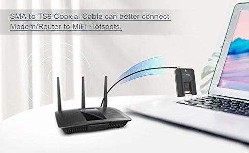 SUPERBAT SMA to TS9 Extension Cable, 10ft RG174, SMA Female to TS9 Adapter for MiFi Router