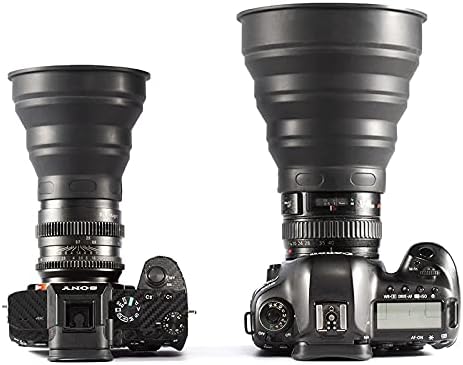 TONHOKJ Universal Silicone Lens Hood, Anti-Reflective Foldable Window Photography Hood for DSLR &