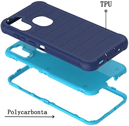 Samsung Galaxy A11 Phone Case, Cobalt Blue/Blue, Heavy Duty 3 Layer Shock Proof Protective Cover with HD Screen