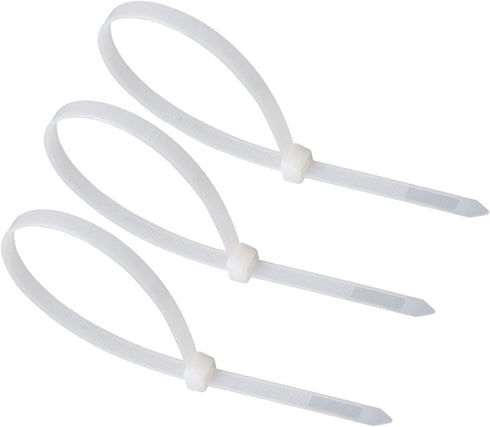 URBEST 100 Pcs 4 Inch Self Locking Nylon Zip Ties, Cable Fasten Wrap (White)