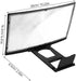 Svenirven 12'' 3D Curved Screen Magnifier, HD Mobile Video Movie Smartphone Screen Amplifier Projector Cell phne Stand